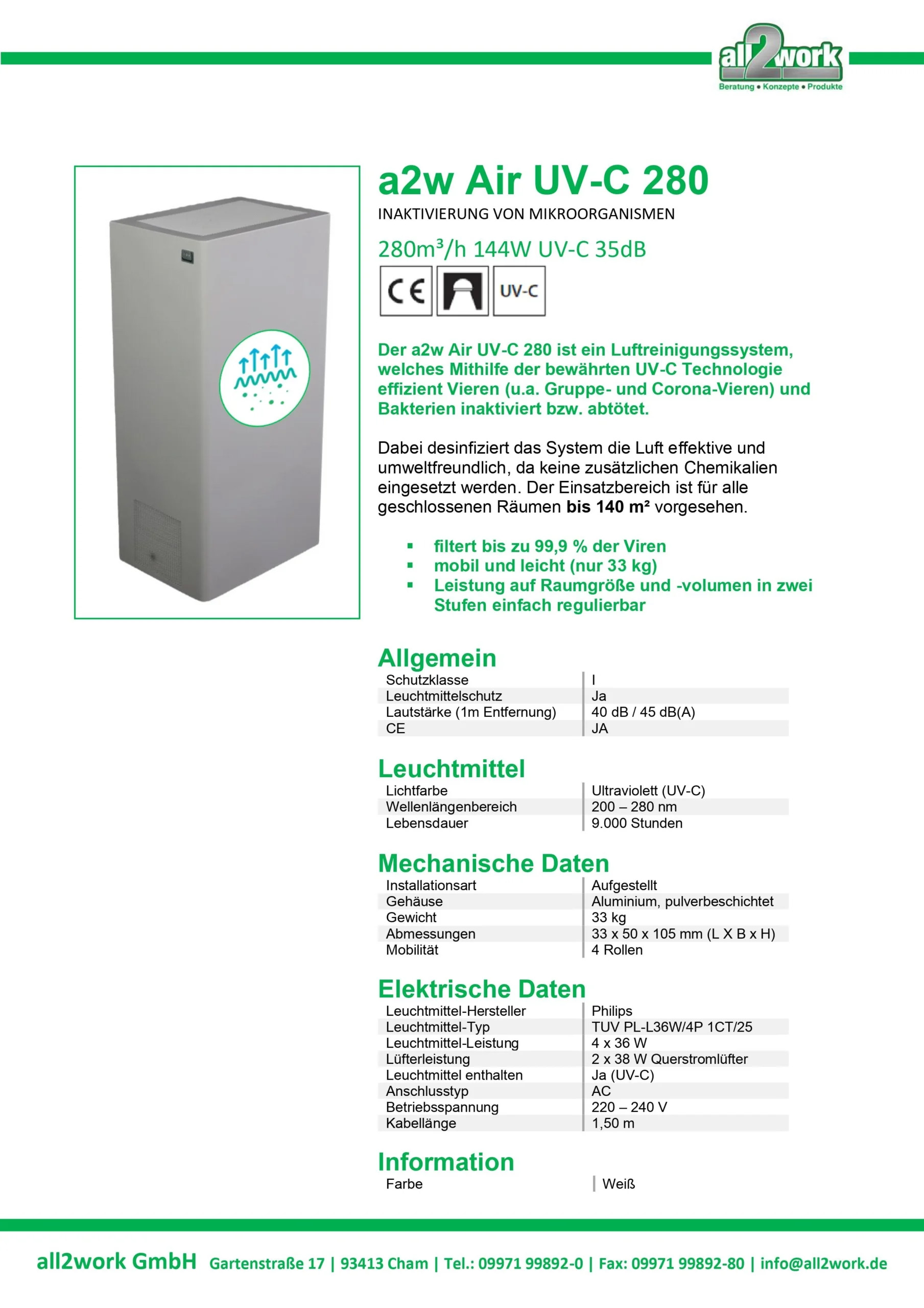 Air UV-C-280 Datenblatt