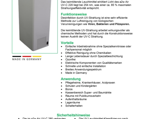 Air UV-C-280 Datenblatt